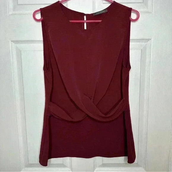 Suzy Shier Tops - Suzy Shier Blouse Sleeveless Cross  Front Burgundy Size Large
